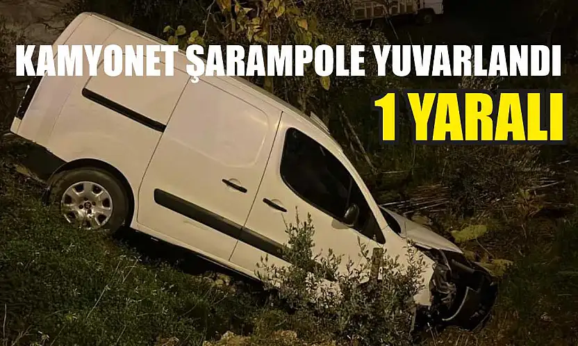 Kamyonet şarampole yuvarlandı: 1 yaralı