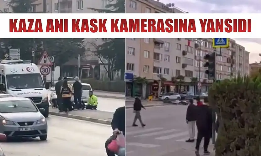 Kaza anı kask kamerasına yansıdı