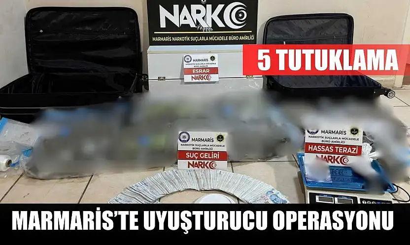 Marmaris'te uyuşturucu operasyonu: 5 tutuklama
