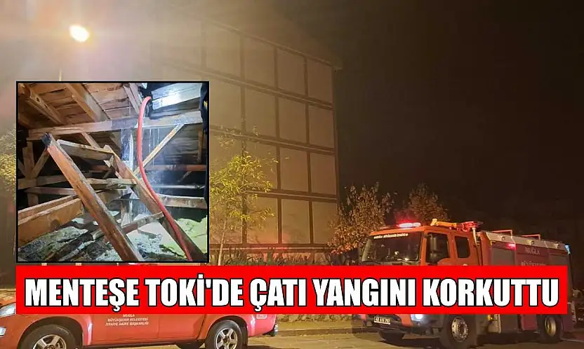 Menteşe TOKİ'de çatı yangını korkuttu