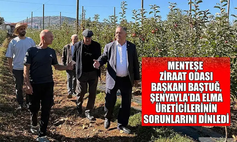 Menteşe Ziraat Odası Başkanı Baştuğ, Şenyayla'da elma üreticilerinin sorunlarını dinledi