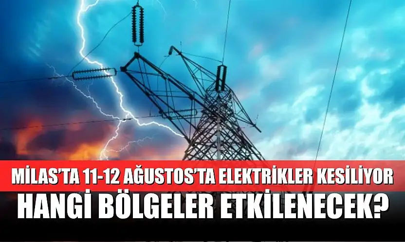 Milas'ta 11-12 Ağustos'ta Elektrikler Kesiliyor: Hangi Bölgeler Etkilenecek