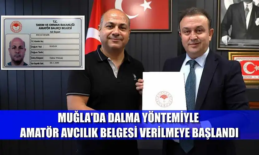 Muğla'da Dalma Yöntemiyle Amatör Avcılık Belgesi verilmeye başlandı