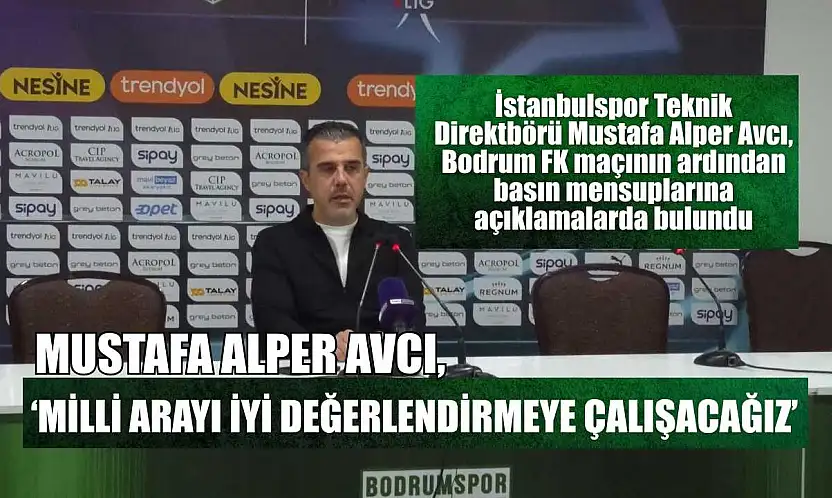 Mustafa Alper Avcı, 'Milli arayı iyi değerlendirmeye çalışacağız'