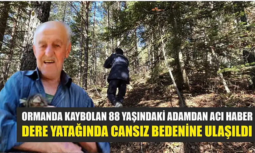 Ormanda kaybolan 88 yaşındaki adamdan acı haber: Dere yatağında cansız bedenine ulaşıldı