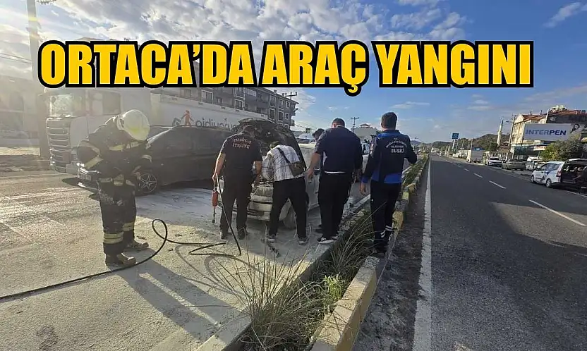 Ortaca'da araç yangını