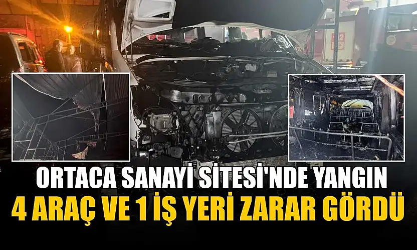 Ortaca Sanayi Sitesi'nde yangın: 4 araç ve 1 iş yeri zarar gördü