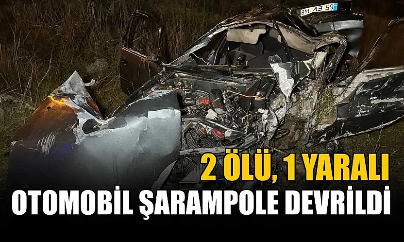 Otomobil şarampole devrildi: 2 ölü, 1 yaralı