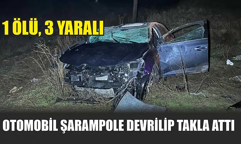 Otomobil şarampole devrilip takla attı: 1 ölü, 3 yaralı