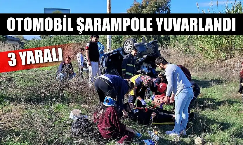 Otomobil şarampole yuvarlandı: 3 yaralı