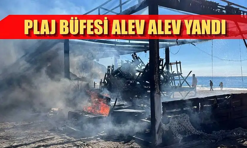 Plaj büfesi alev alev yandı