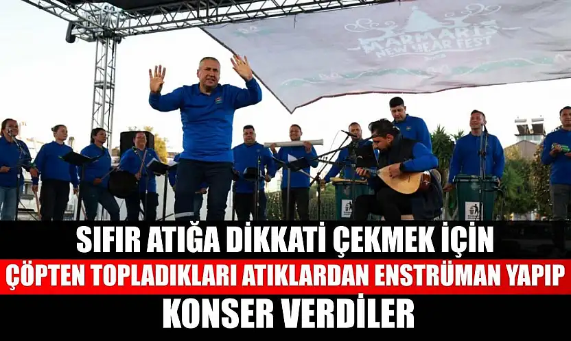 Sıfır atığa dikkati çekmek için çöpten topladıkları atıklardan enstrüman yapıp konser verdiler