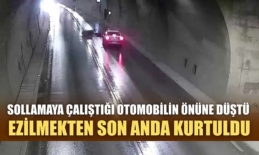 Sollamaya çalıştığı otomobilin önüne düştü, ezilmekten son anda kurtuldu