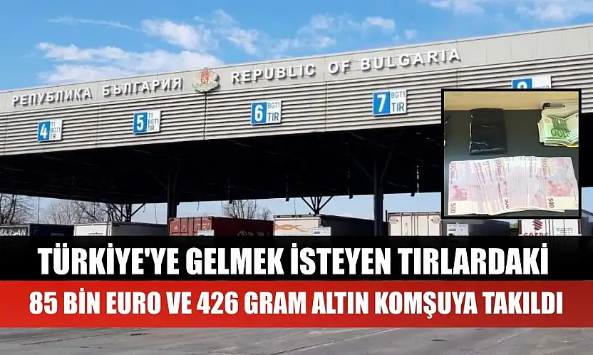 Türkiye'ye gelmek isteyen tırlardaki 85 bin euro ve 426 gram altın komşuya takıldı