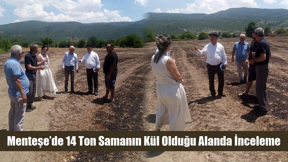 Menteşe’de 14 Ton Samanın Kül Olduğu Alanda İnceleme