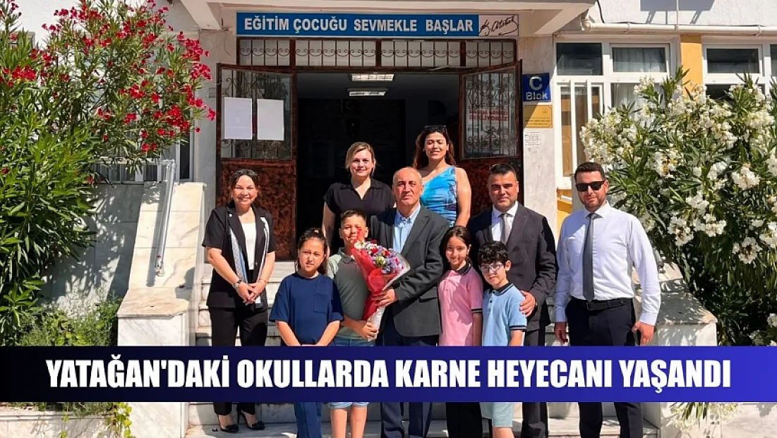 Yatağan'daki okullarda karne heyecanı yaşandı