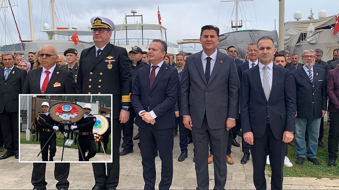 Fethiye'de Çanakkale Zaferi'nin 111. yılında duygu dolu anma: Yürekler şehitler için attı