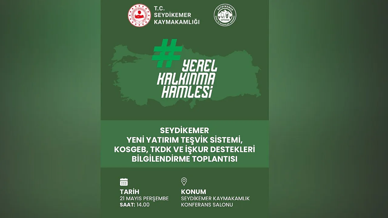 Seydikemer'de Girişimcilere KOSGEB ve TKDK Desteği Anlatılacak