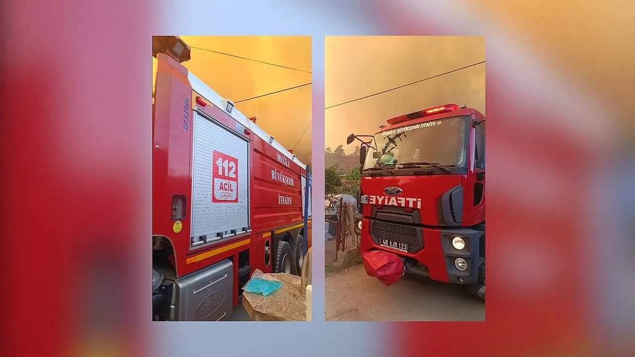 Muğla Büyükşehir ve Fethiye Belediyesi ekipleri yangın bölgesini bir an olsun yalnız bırakmadı