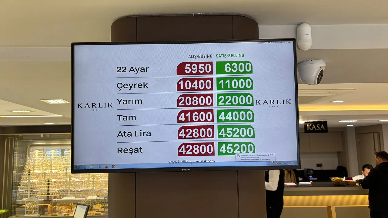 Fethiye'de altın fiyatlarında haftanın ilk tablosu