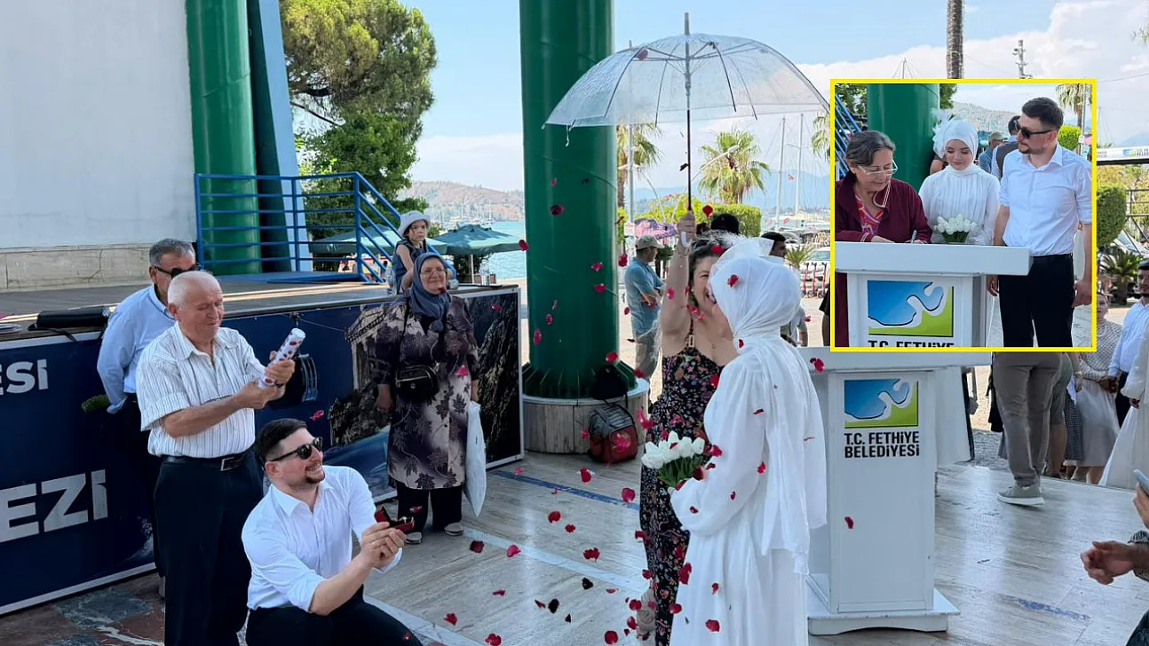 Fethiye'de sevgiye 'Evet': İşitme engelli genç çift hayatlarını birleştirdi