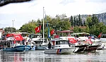 Dalyan Kanalı'nda 103 tekneyle Cumhuriyet'in 103. yılına özel kortej oluşturuldu