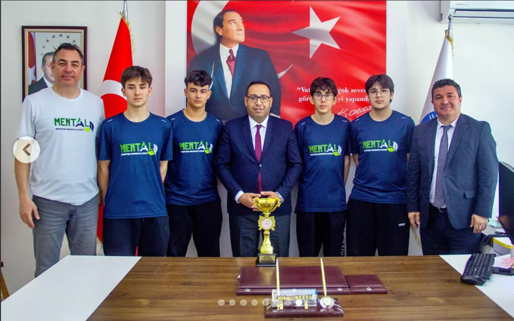 Türkiye üçüncüsü Menteşeli tenisçilerden İl ve İlçe Milli Eğitim Müdürlerine ziyaret