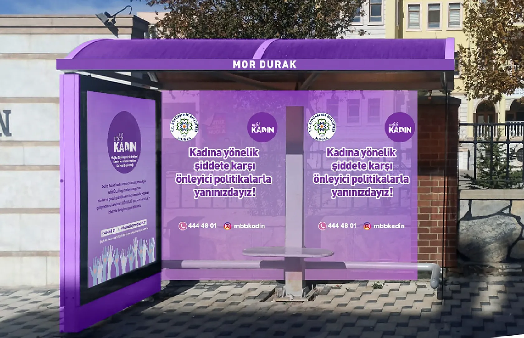 Mor otobüsler ve mor duraklar hizmete giriyor