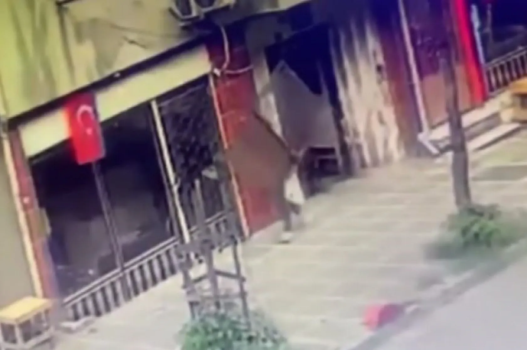 İlginç hırsızlık kamerada: Apartmanın kapısını söküp çaldı