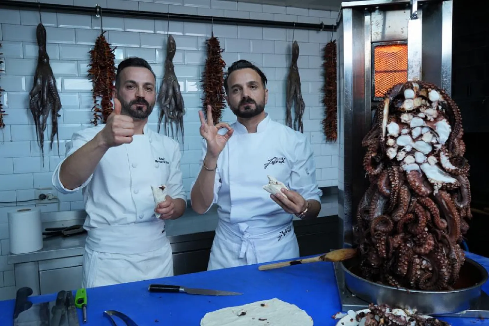 Ankara'da bir balıkçı ahtapottan döner taktı