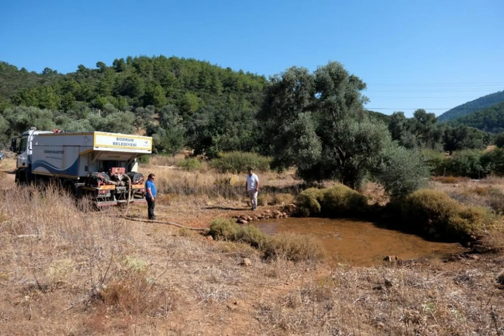 Bodrum'da göletlere su takviyesi yapıldı