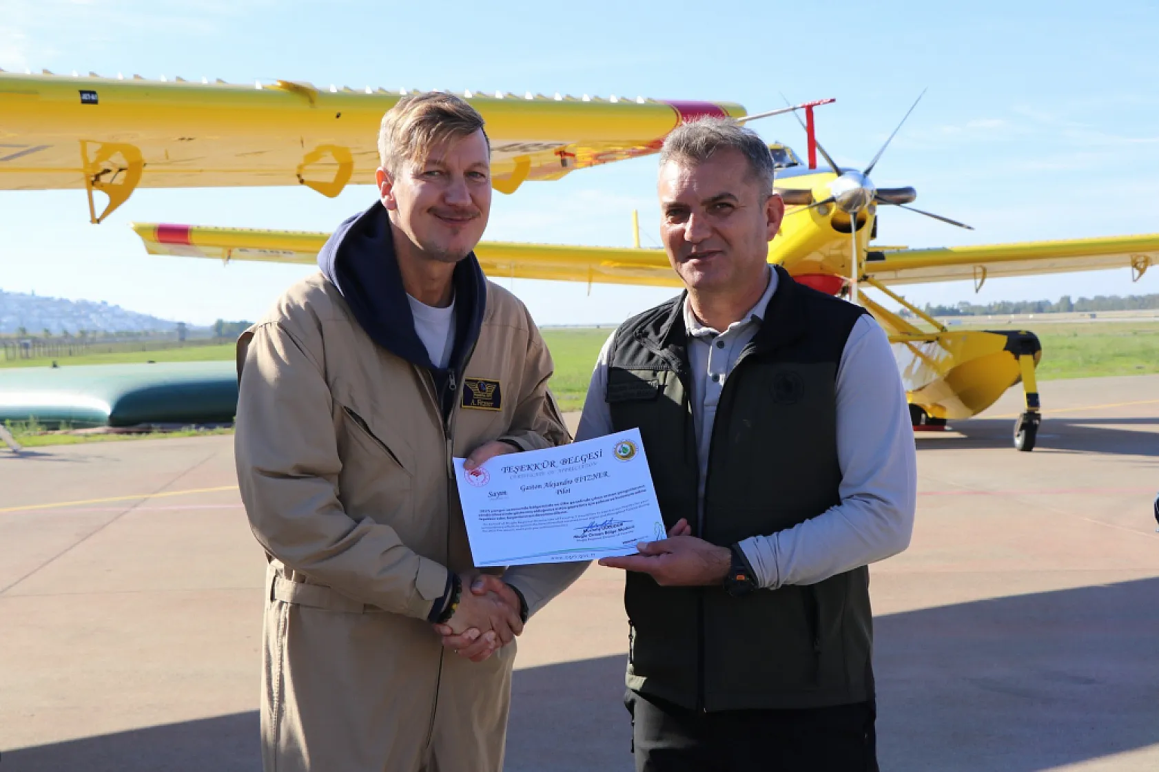 Yangın söndürme hava araçları ekiplerine teşekkür