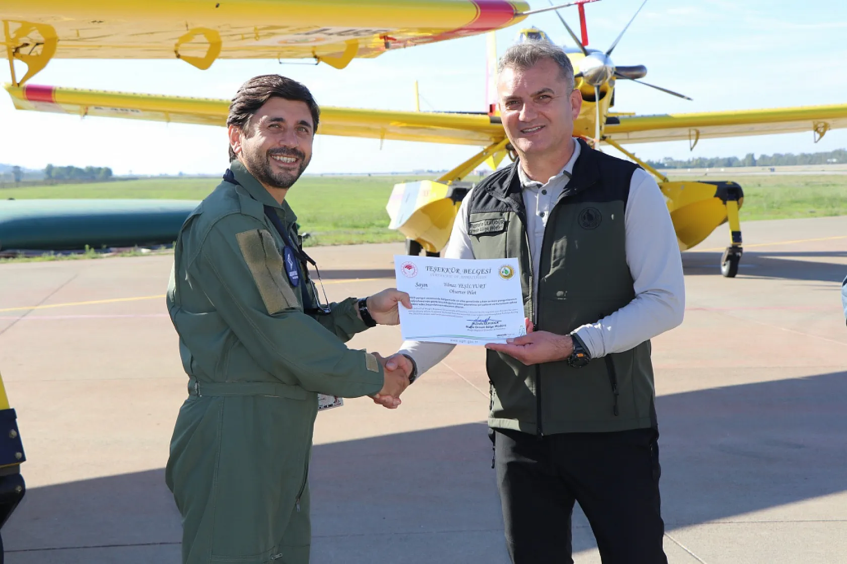 Yangın söndürme hava araçları ekiplerine teşekkür