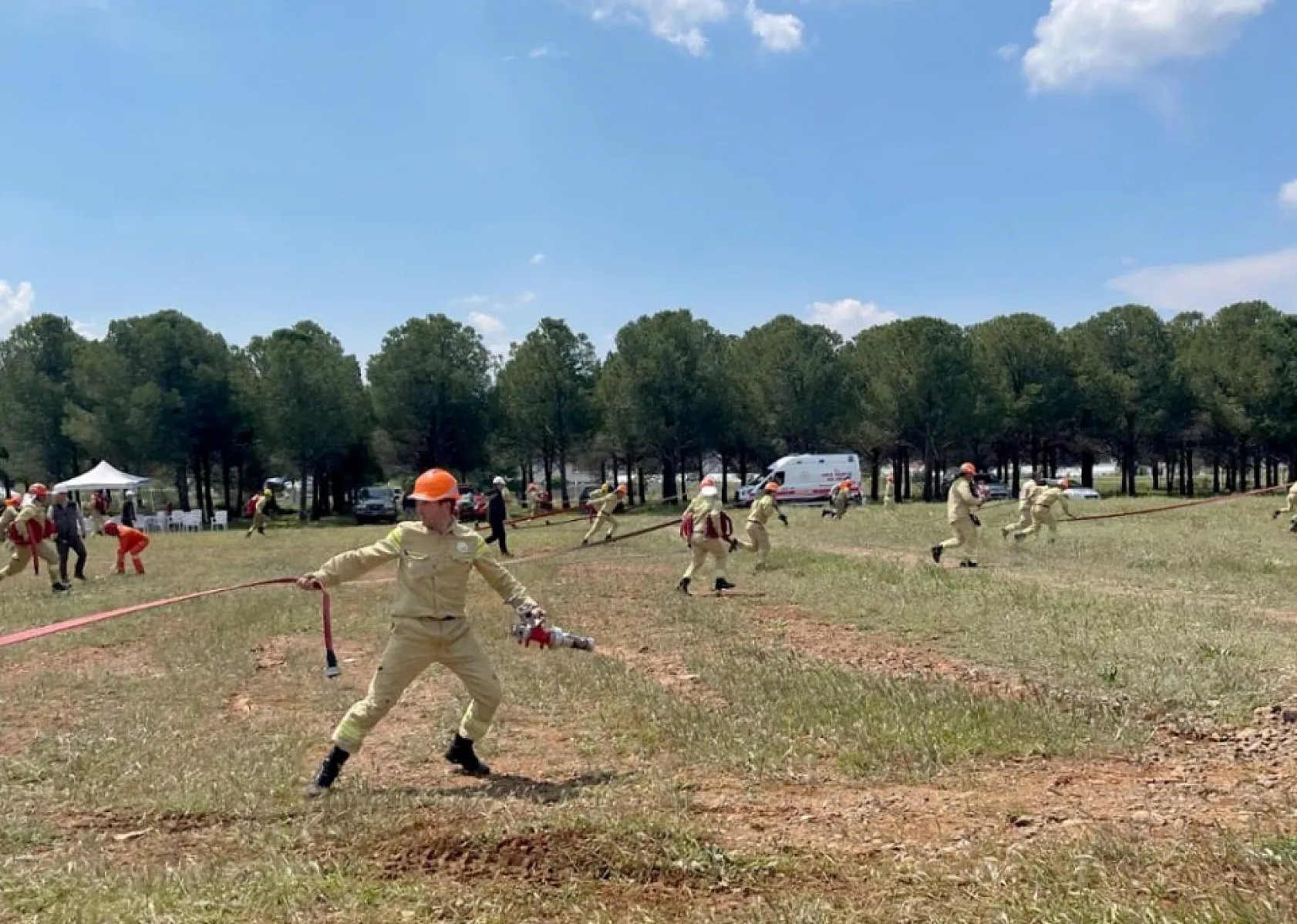 Fethiye'de yangın ekiplerinin iş başı eğitimleri yapıldı