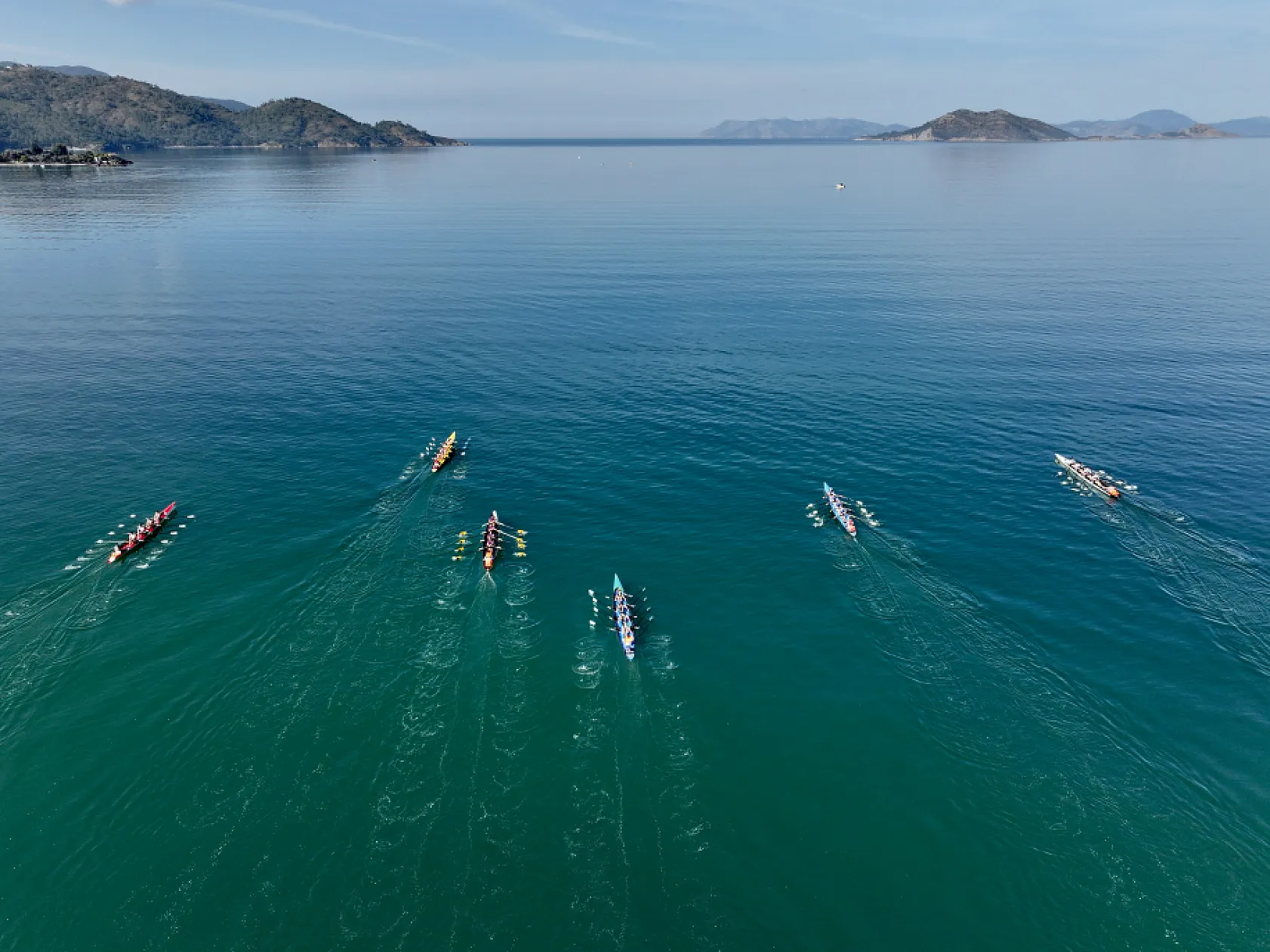 Fethiye'de uzun mesafe deniz küreği Türkiye kupası yarışları devam ediyor