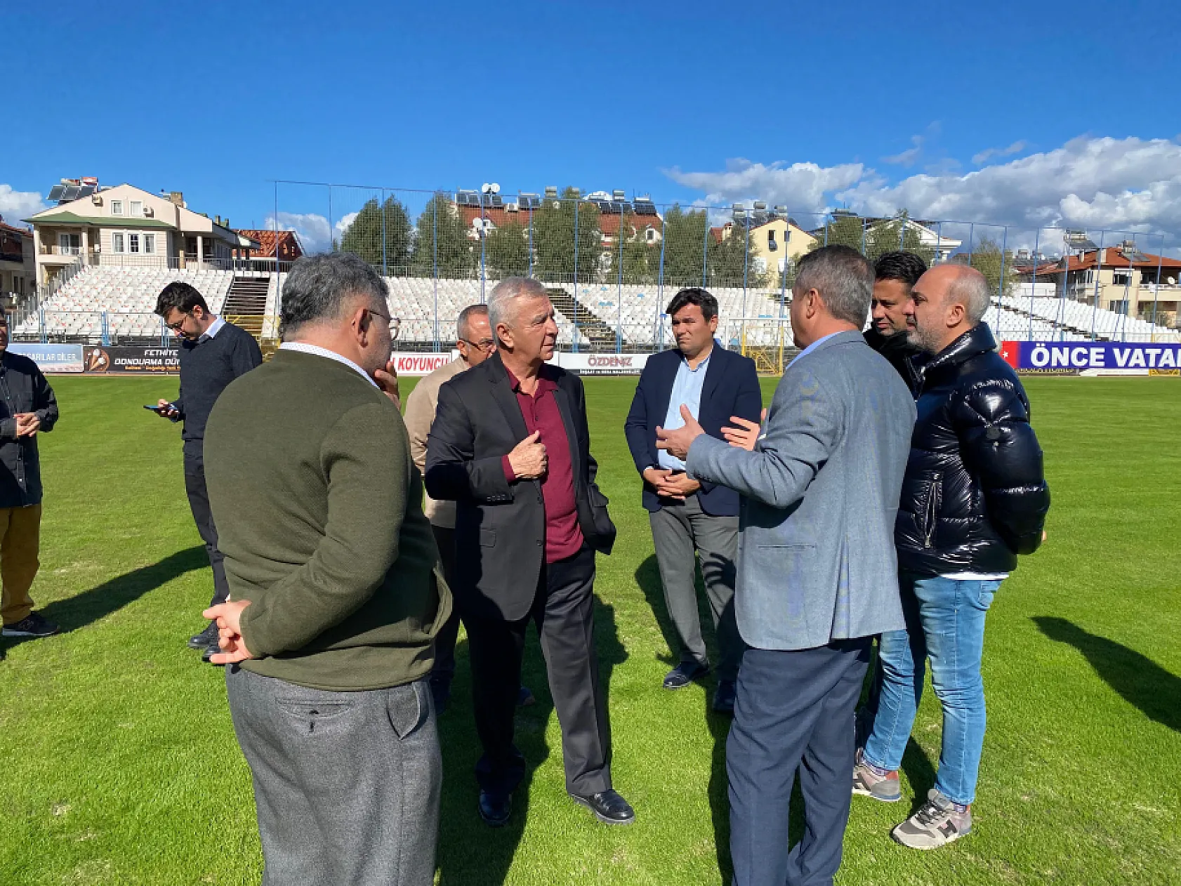 Fethiye İlçe Stadyumu'nda Betonarme Tribünü İçin İncelemelerde Bulunuldu