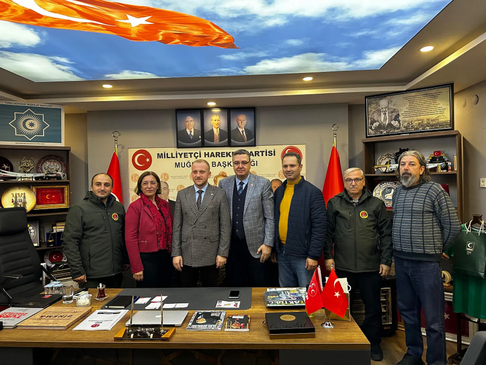 Muğla Büyükşehir Gazeteciler Cemiyeti'nden MHP İl Başkanı Demirel'e Hayırlı Olsun Ziyareti