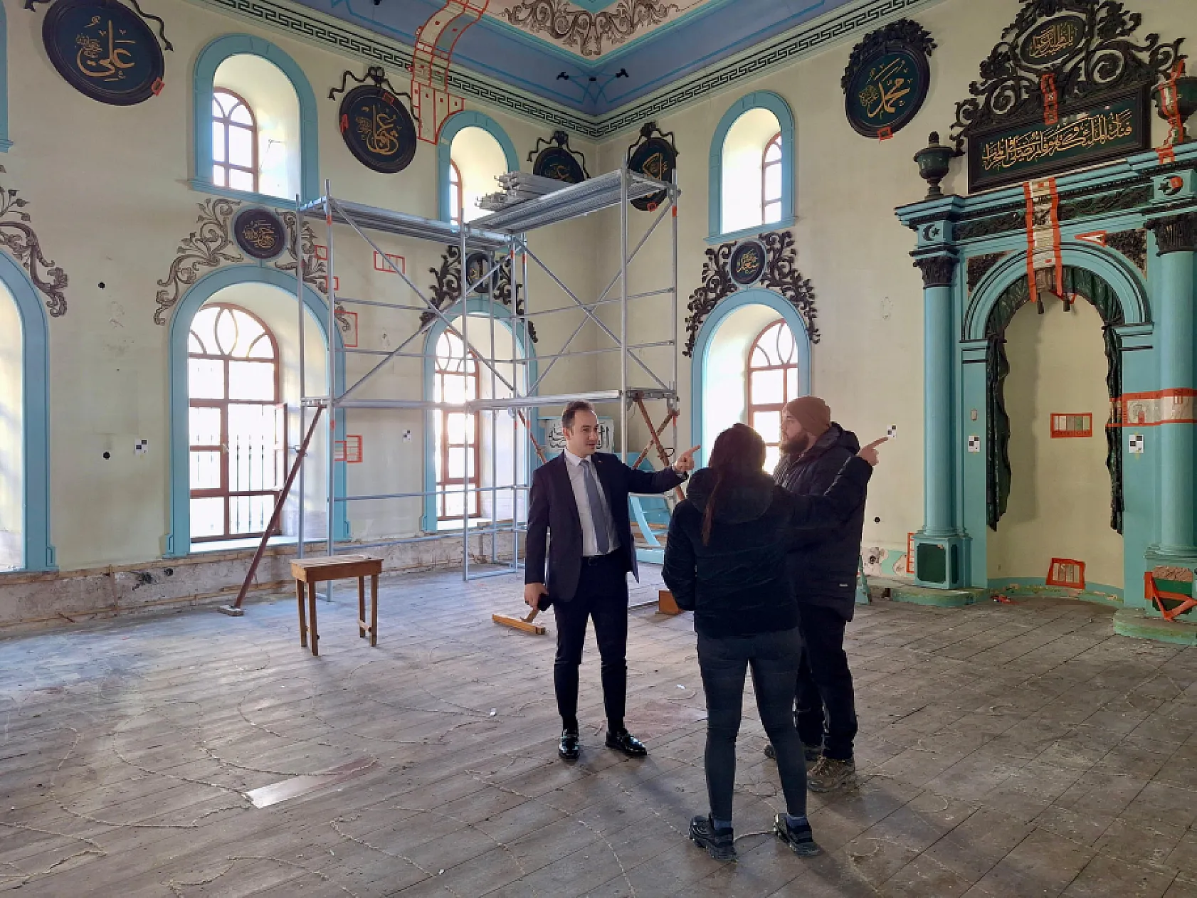 Aydın Vakıflar Bölge Müdürü Mücahid Vural, Şeyh Camii Restorasyon Çalışmalarını Yerinde İnceledi