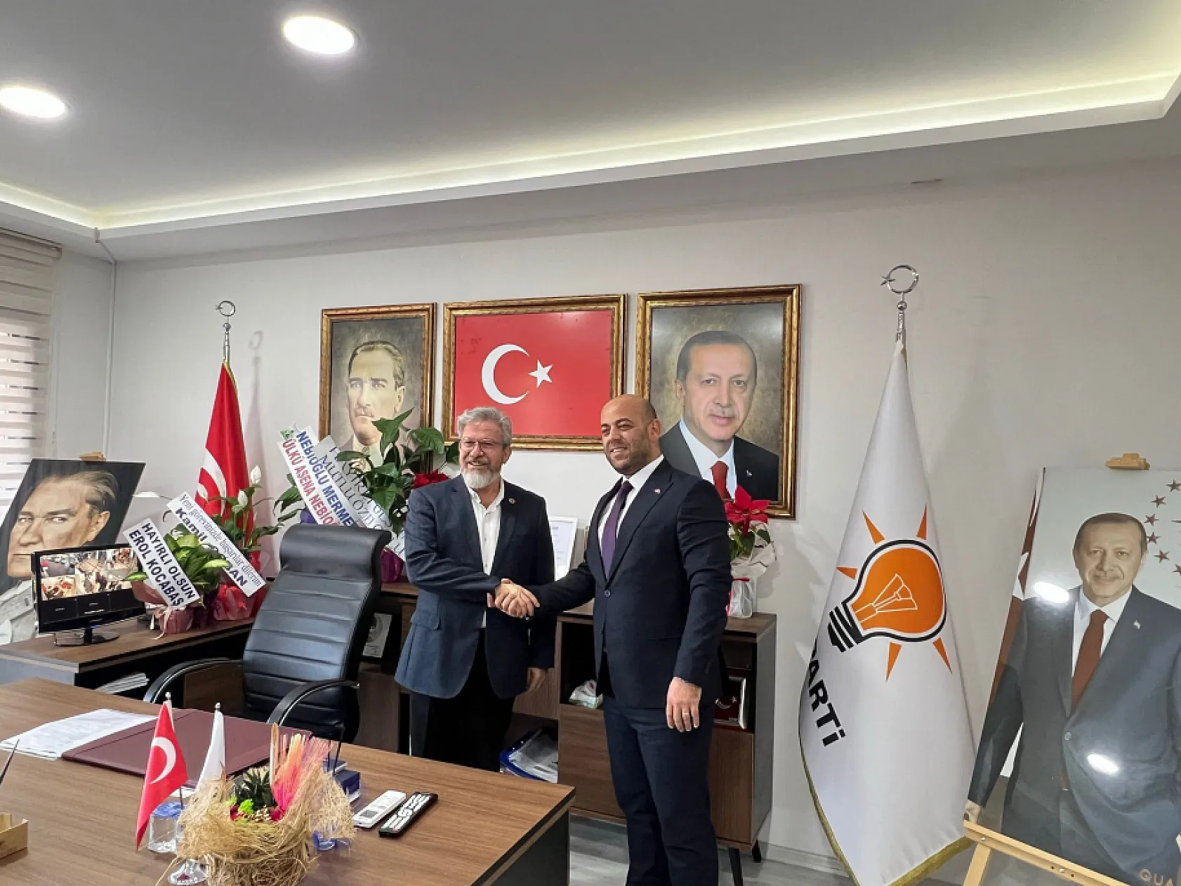 Fethiye MHP'den Fethiye AK Parti İlçe Başkanı Sarıhan'a Hayırlı Olsun Ziyareti