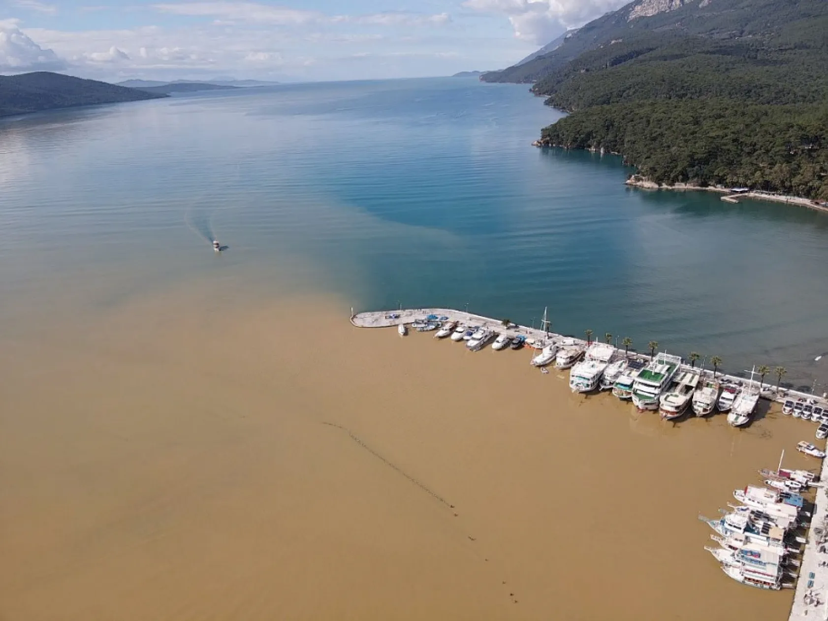 Muğla'da Gökova Körfezi'nin rengi değişti