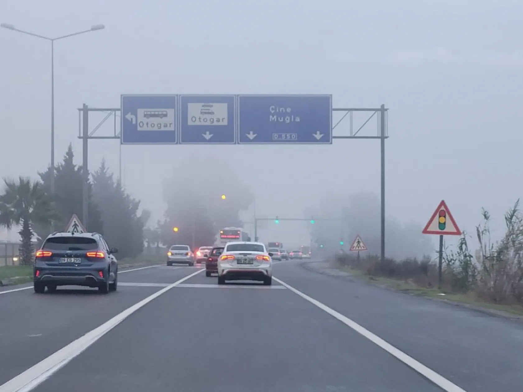 Aydın-Muğla Karayolu'nda sis çöktü, sürücüler zorlandı