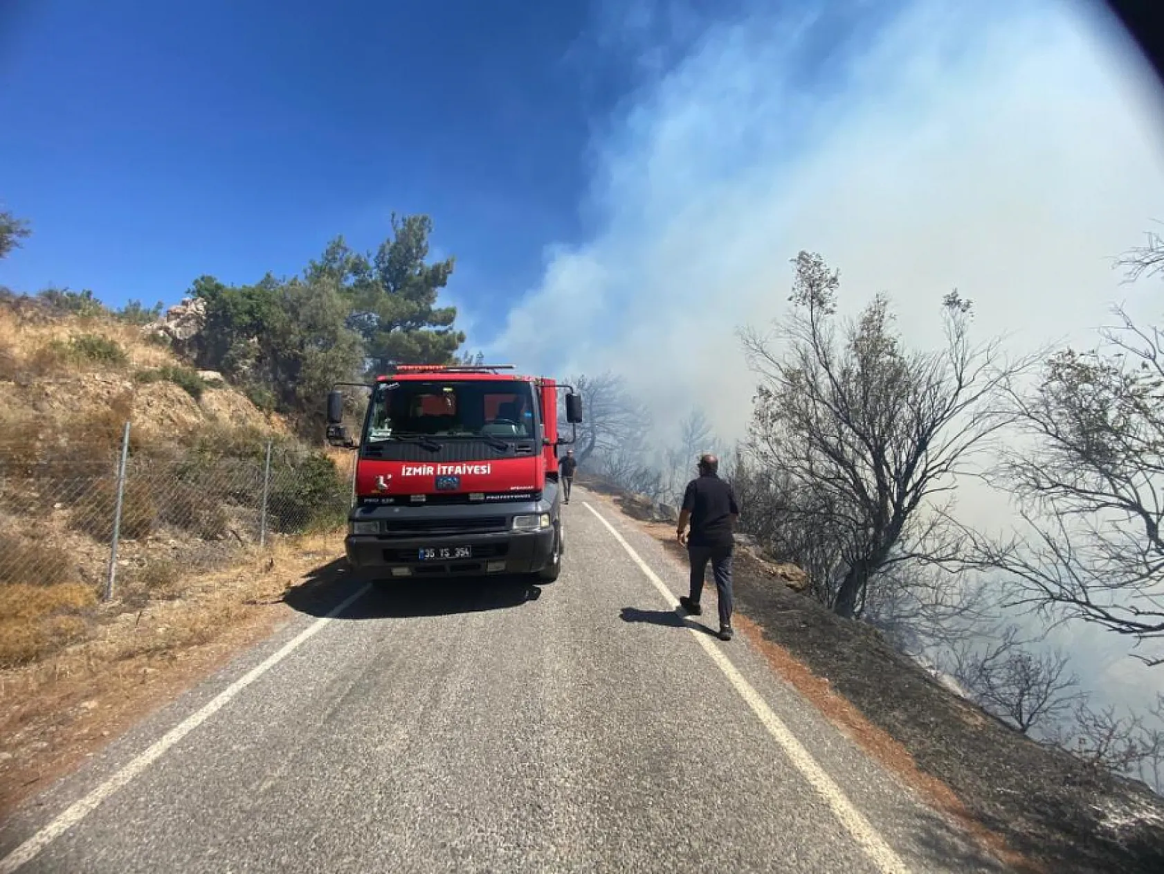 İzmir'de ormanlık alanda yangın çıktı: Havadan ve karadan müdahale başladı