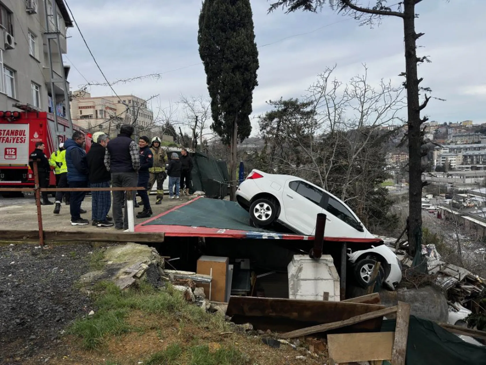 Vitesi karıştırdı, otomobil kamelyanın üzerine uçtu