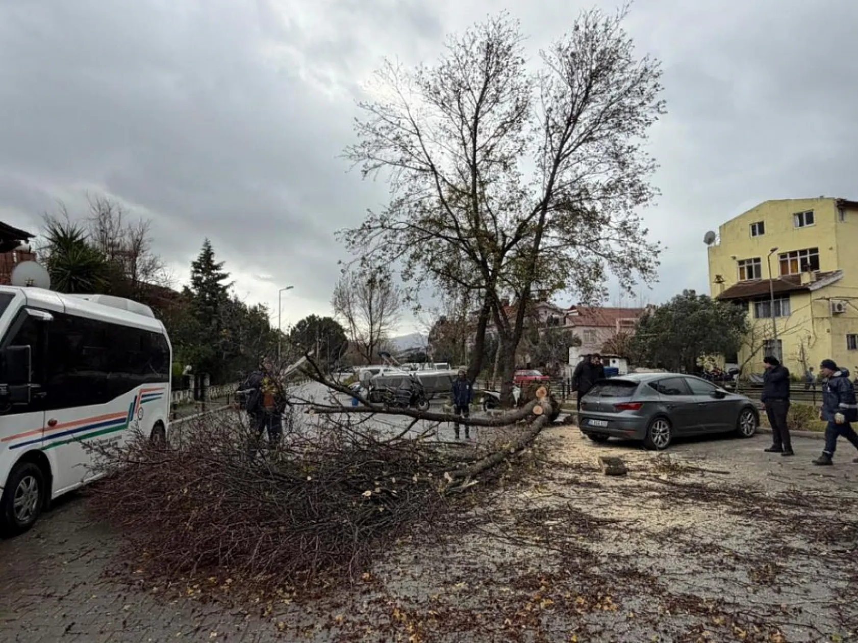 Marmaris'te şiddetli fırtına etkisini sürdürüyor