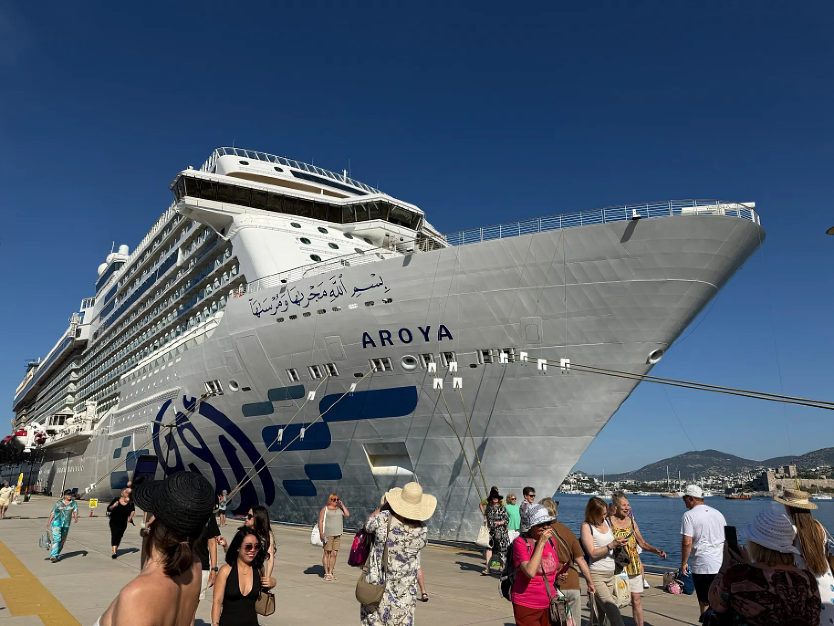 Bodrum'a aynı günde 2 dev kruvaziyer, 4 bin 625 yolcu geldi