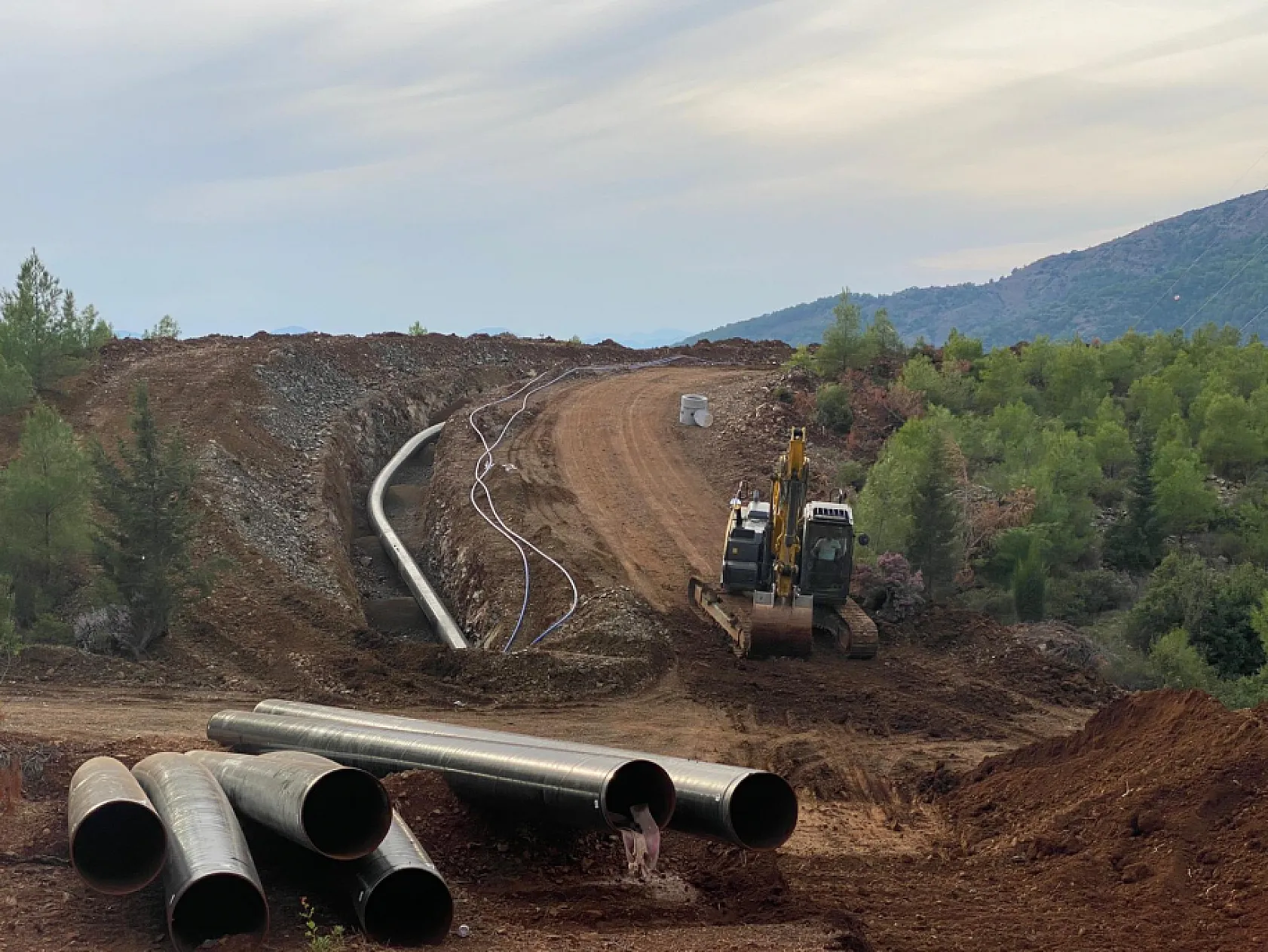 Fethiye'de BOTAŞ'ın Elmalı-Ortaca Doğalgaz Hattı Çalışmaları Sürüyor