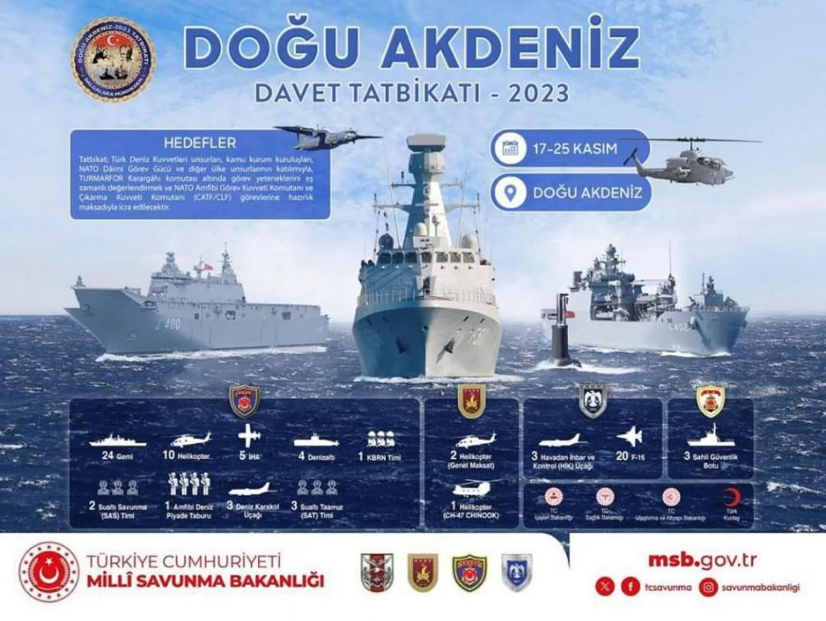 Doğu Akdeniz 2023 Davet Tatbikatı başladı