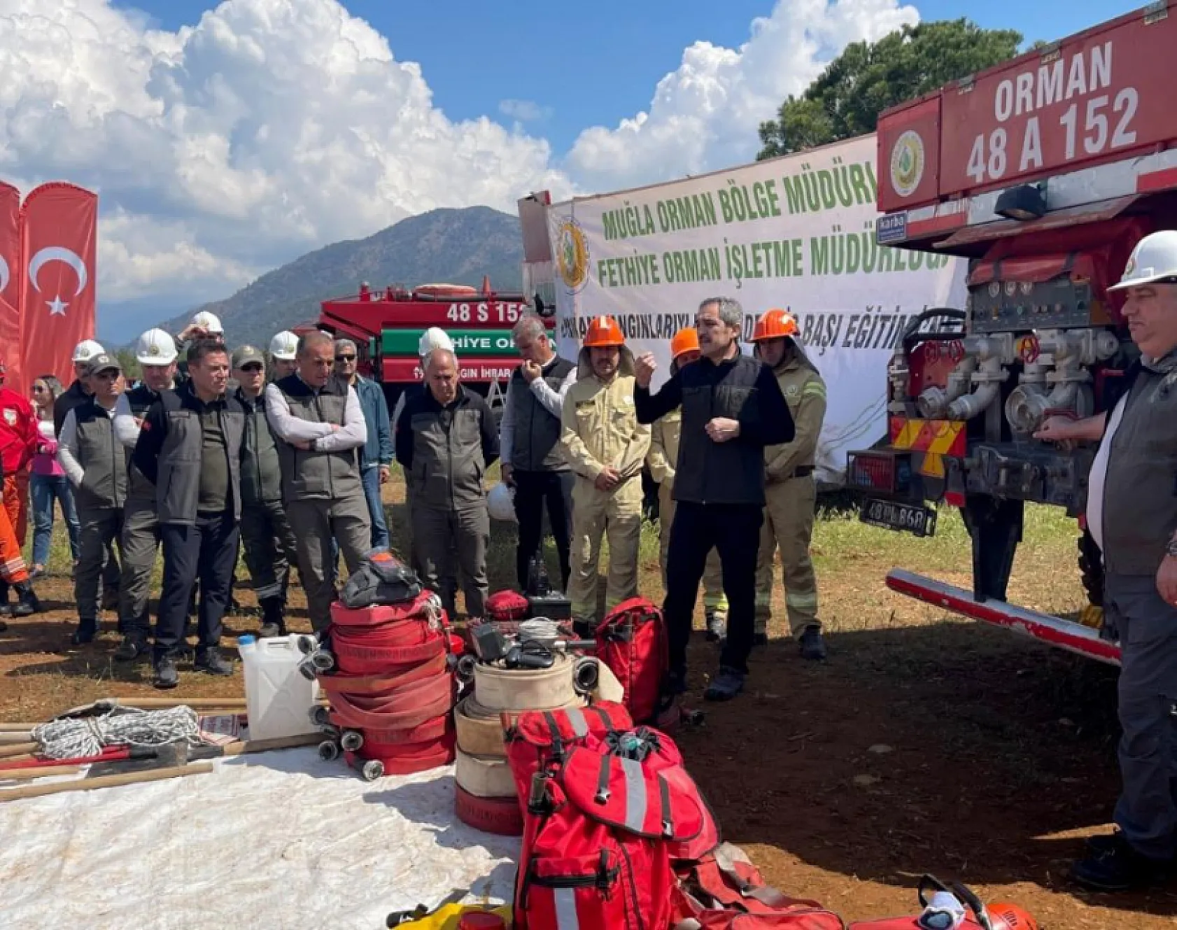 Fethiye'de yangın ekiplerinin iş başı eğitimleri yapıldı