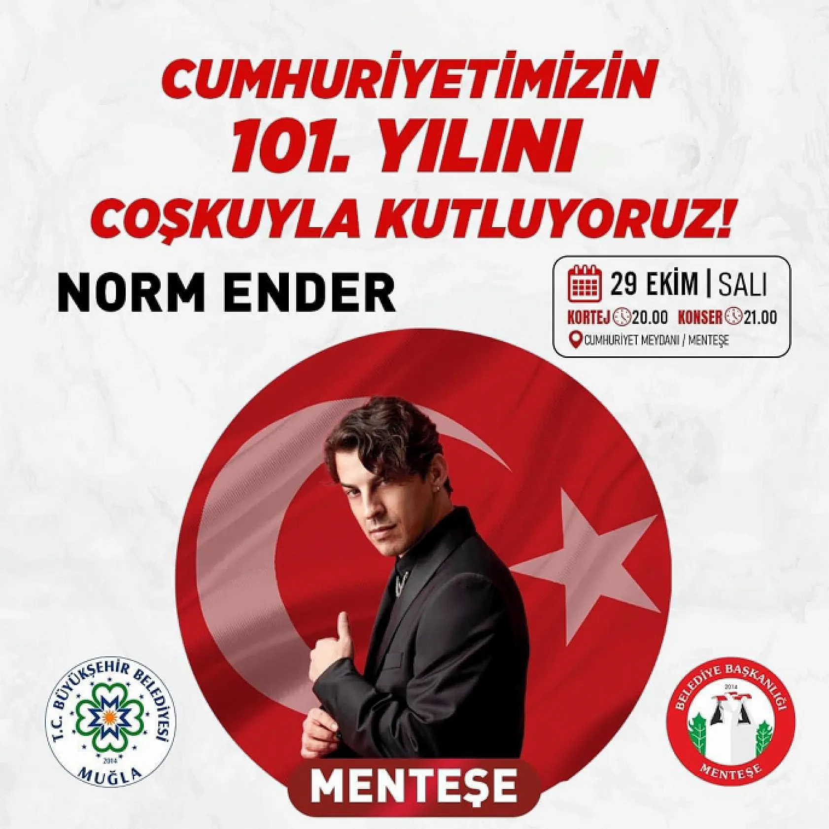 Cumhuriyet'in 101.Yaşı Muğla'da Coşkuyla Kutlanıyor