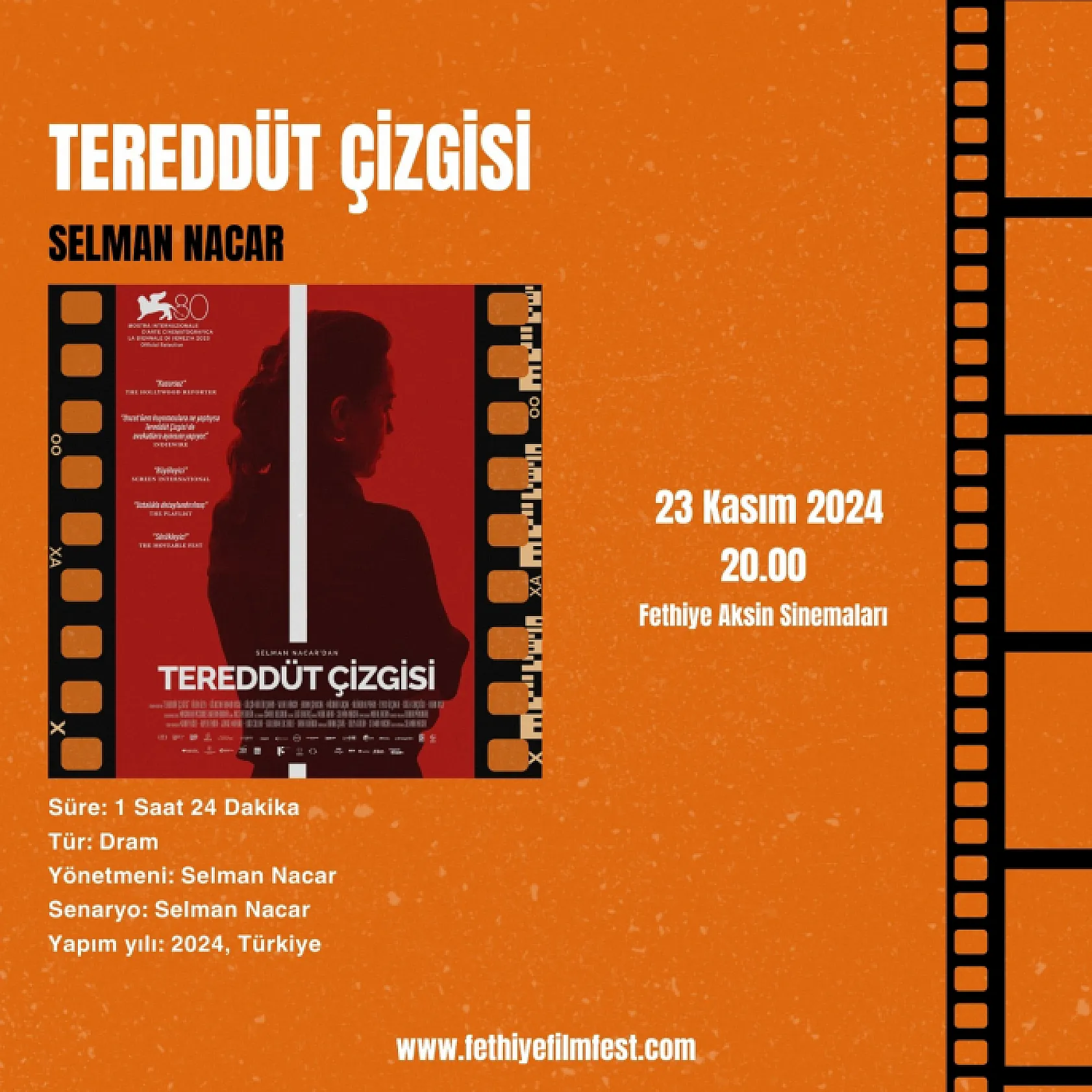 2. Fethiye Film Festivali Festival Programı ve Gösterim Seçkisi